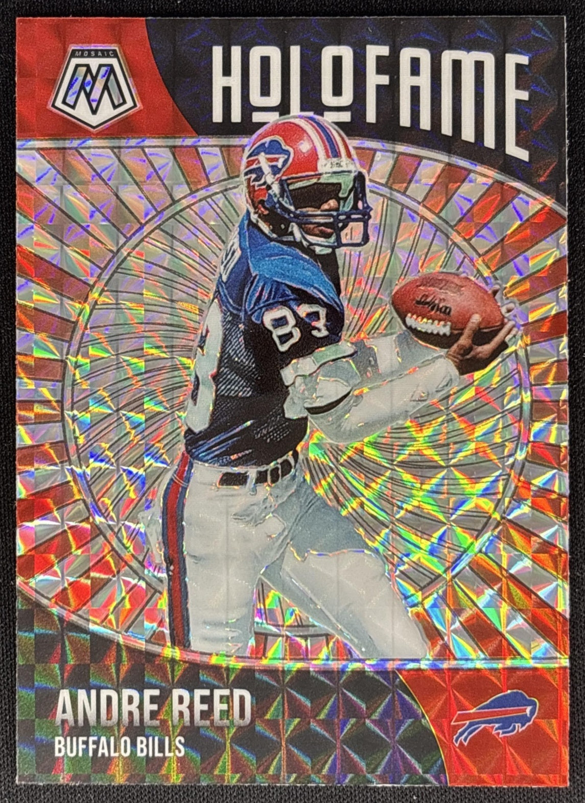 Andre Reed 2021 Panini Mosaic HoloFame Mosaic Bills Sports Trading Card