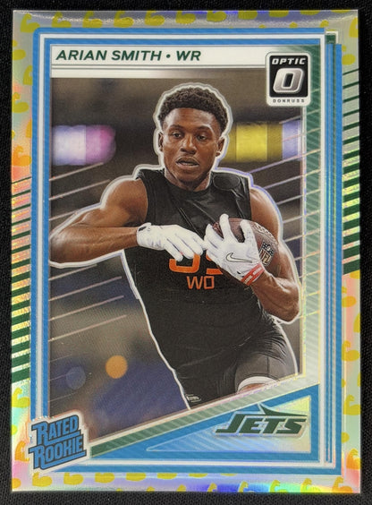 Arian Smith 2025 Panini Donruss Optic Rated Rookie Flex Prizm /199 Jets Default Title Sports Trading Cards