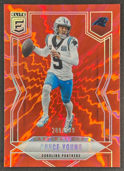 Bryce Young 2025 Panini Donruss Elite Aspirations Shimmer /999 Panthers front