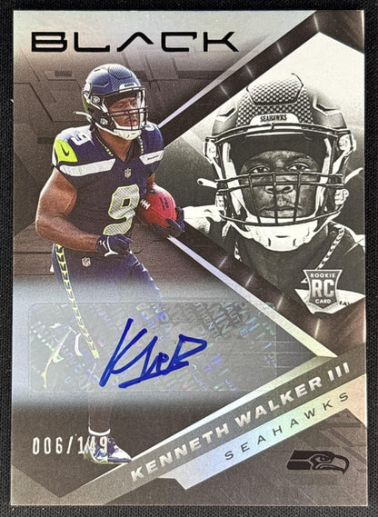 Kenneth Walker III 2022 Panini Black Rookies Auto /149 Seahawks front