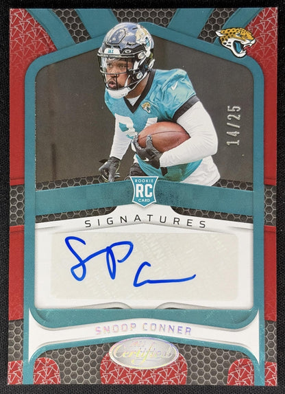 Snoop Conner 2022 Panini Certified Rookie Signatures Red Etch /25 Jaguars Sports Trading Cards