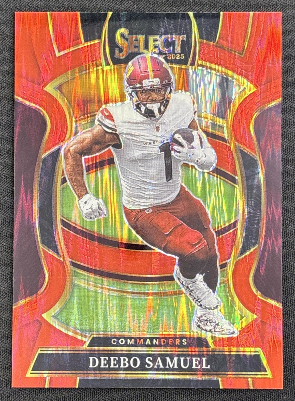 Deebo Samuel 2025 Panini Select Concourse Red Prizm Shock /249 Commanders