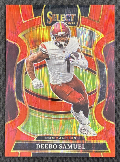 Deebo Samuel 2025 Panini Select Concourse Red Prizm Shock /249 Commanders