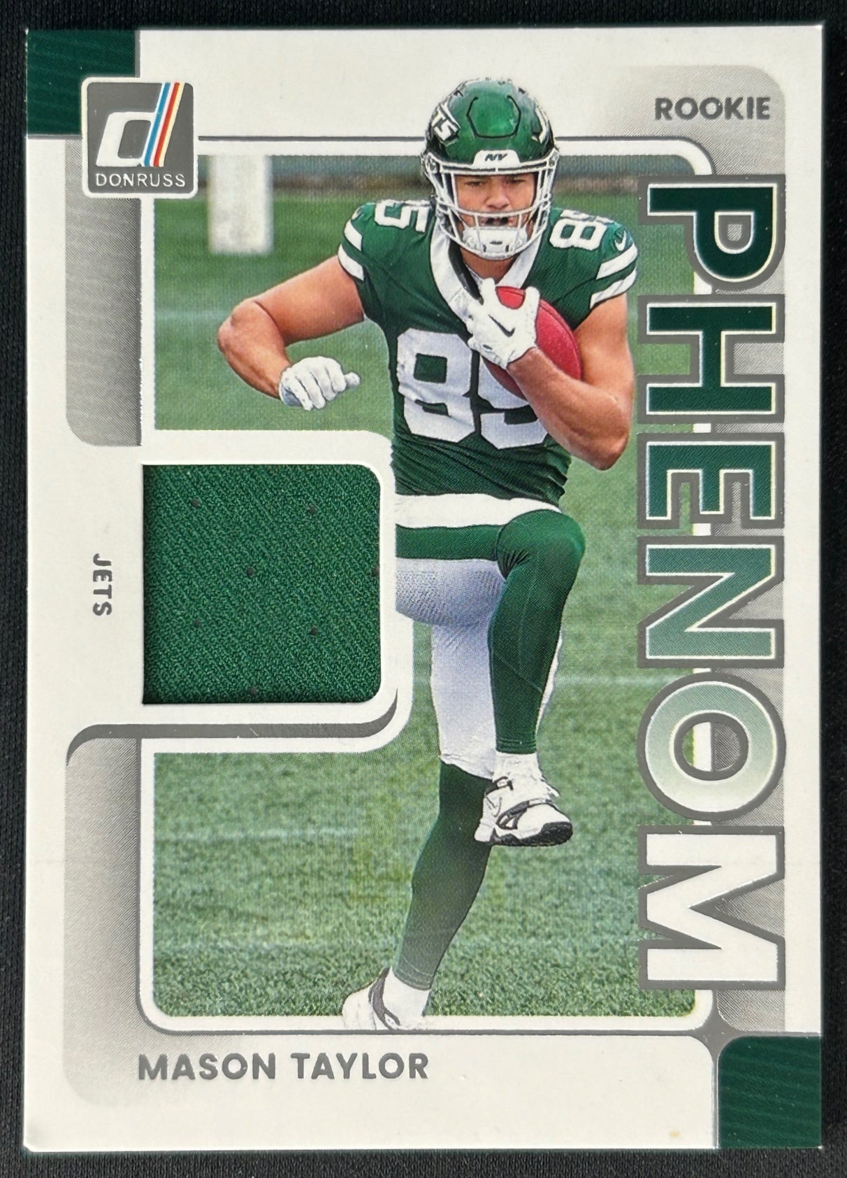 Mason Taylor 2025 Donruss Rookie Phenom Jerseys Jets Sports Trading Card