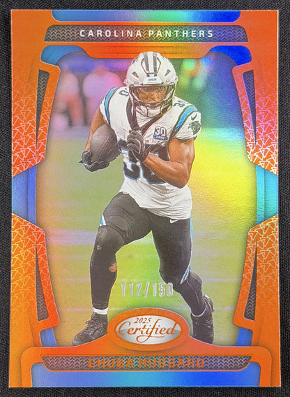 Chuba Hubbard 2025 Panini Certified Mirror Orange /150 Panthers