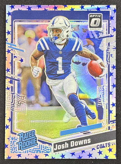 Josh Downs 2023 Panini Donruss Optic Blue Stars Prizm Colts