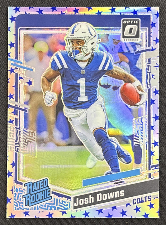 Josh Downs 2023 Panini Donruss Optic Blue Stars Prizm Colts
