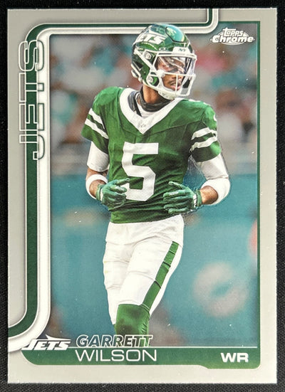 Garrett Wilson 2025 Topps Chrome Jets Default Title Sports Trading Cards