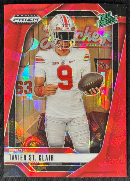 Tavien St. Clair 2025 Prizm Draft Picks Red Ice Buckeyes Sports Trading Card