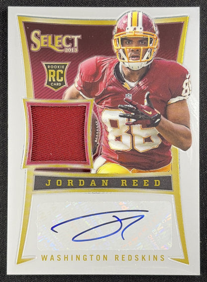 Jordan Reed 2013 Panini Select Rookie Jersey Auto /499 Redskins Sports Trading Card