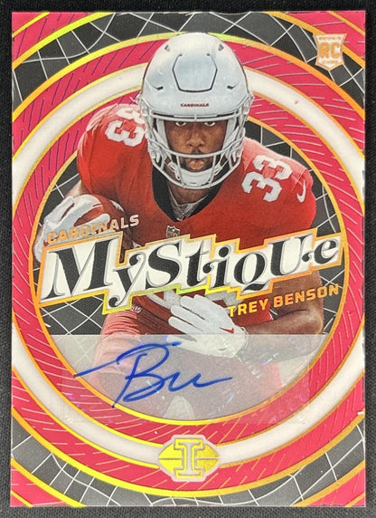 Trey Benson 2024 Panini Illusions Mystique Auto Pink /50 Cardinals Front