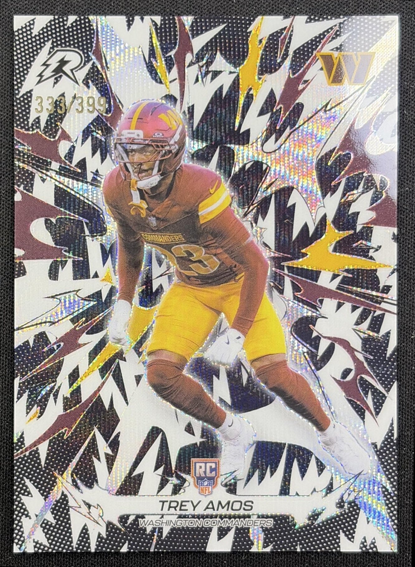 Trey Amos 2025 Topps Resurgence Black and White Surge Refractor /399 Commanders