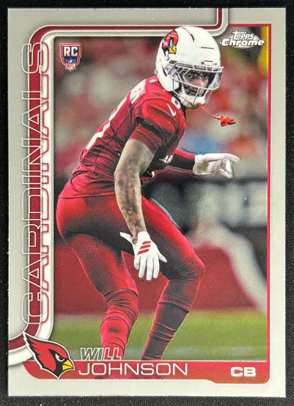 Will Johnson 2025 Topps Chrome Rookie Cardinals Sports Trading Cards