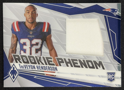 TreVeyon Henderson 2025 Panini Phoenix Rookie Phenom Jersey /699 New England Patriots