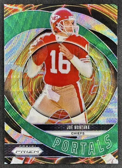 Joe Montana 2024 Panini Prizm Portals Green Wave Sports Trading Card