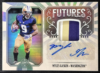 Myles Gaskin 2019 Panini Legacy Futures Patch Auto Huskies