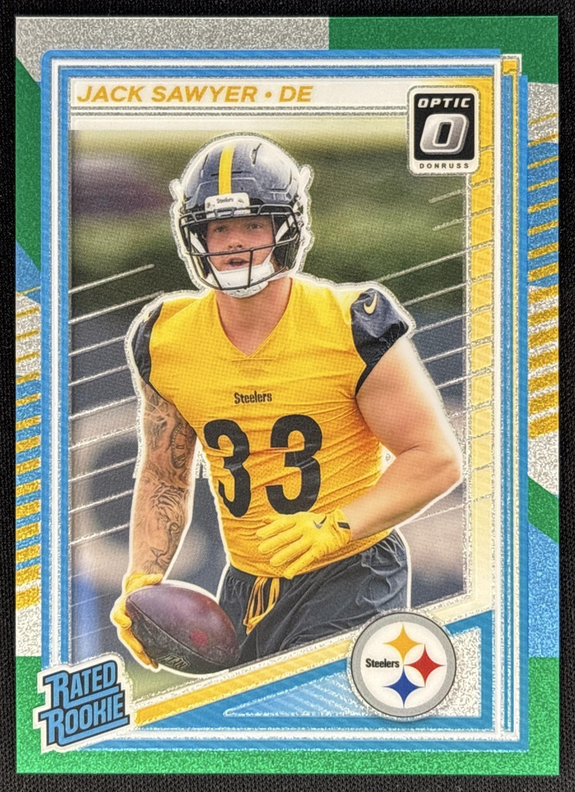 Jack Sawyer 2025 Panini Donruss Optic Rated Rookie Jazz Prizm Steelers Sports Trading Card