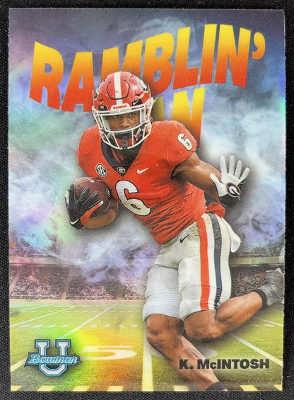 Kenny McIntosh 2022 Bowman University Chrome Ramblin' Man Bulldogs