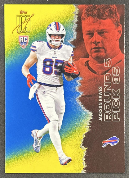 Jackson Hawes 2025 Topps Signature Class Rookie Blue & Yellow Foil Bills