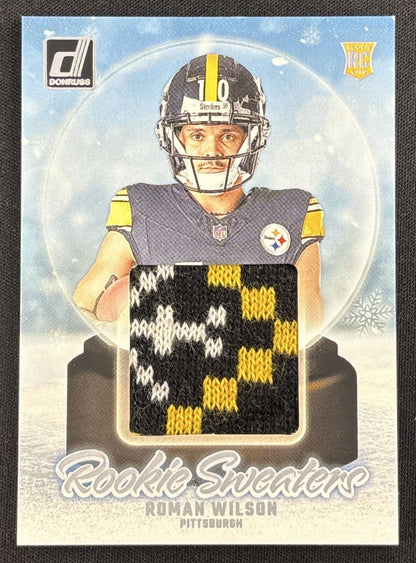 Roman Wilson 2024 Panini Donruss Rookie Holiday Sweater Steelers