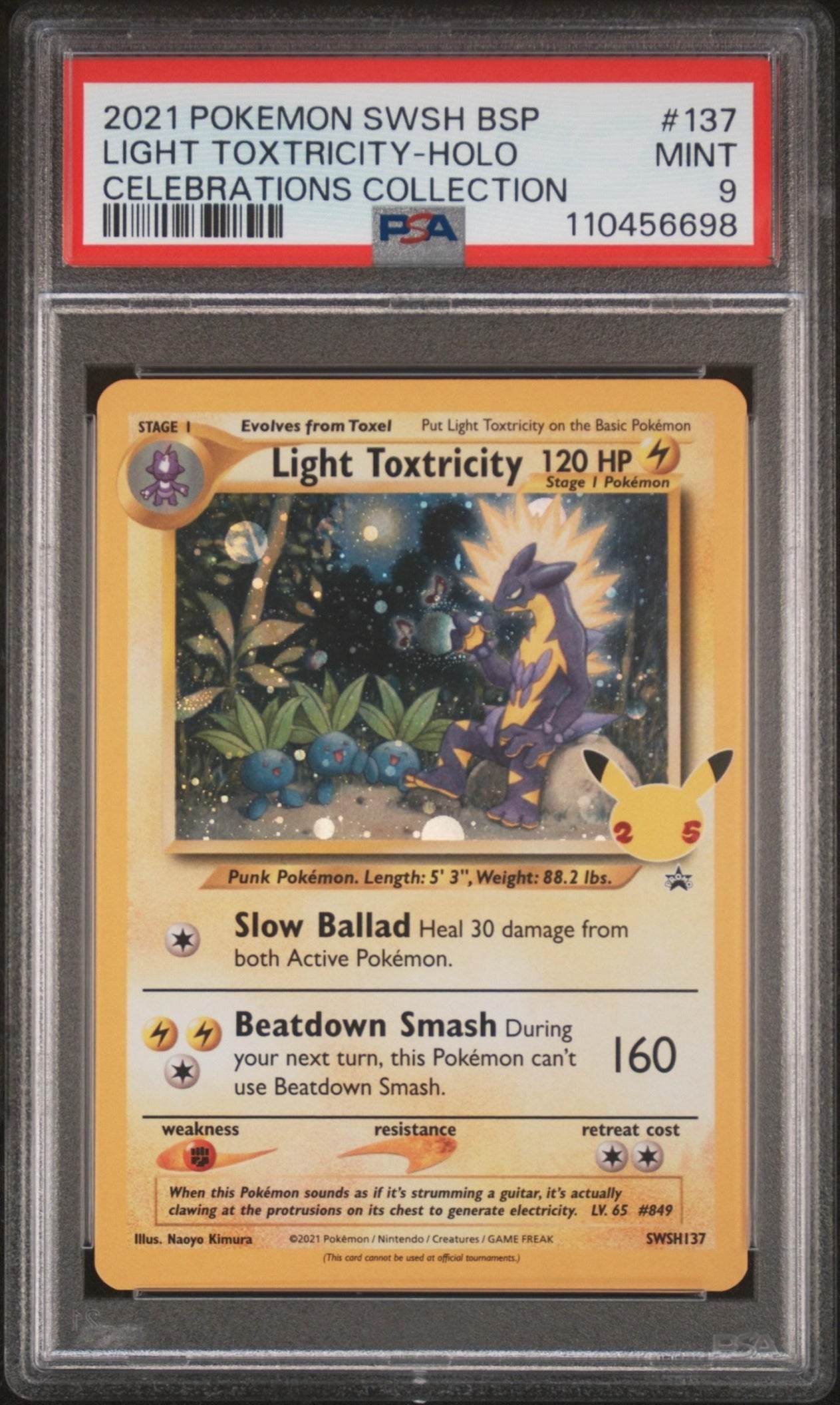 2021 Pokemon Toxtricity Celebratiosn Collection PSA 9 - Front