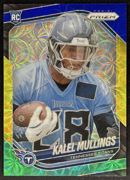 Kalel Mullings 2025 Panini Prizm Choice Blue Yellow & Green Titans Sports Trading Cards
