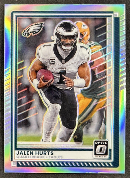 Jalen Hurts 2025 Panini Donruss Optic Holo Prizm Eagles front