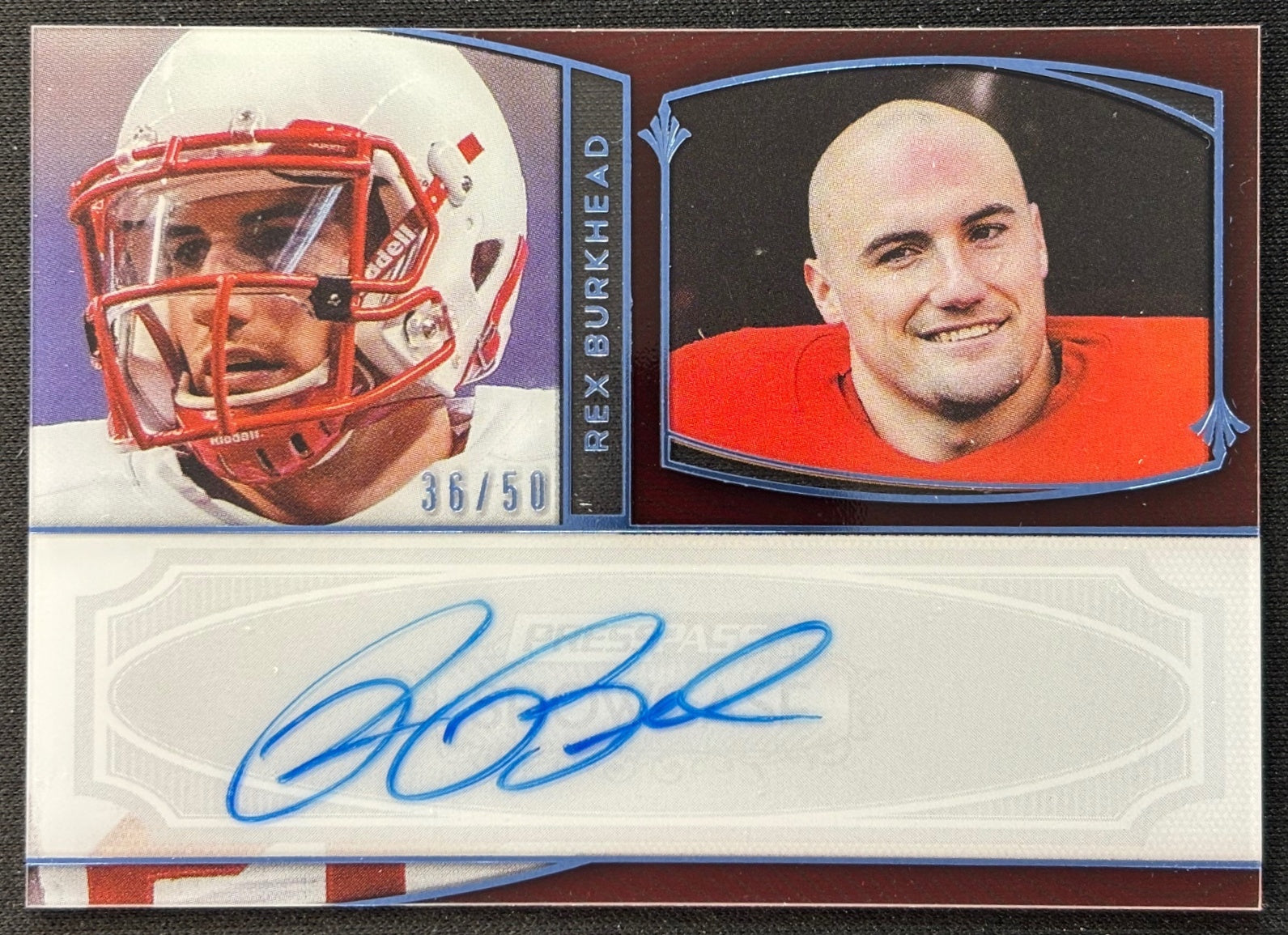 Rex Burkhead 2013 Showcase Blue /50 sports trading card