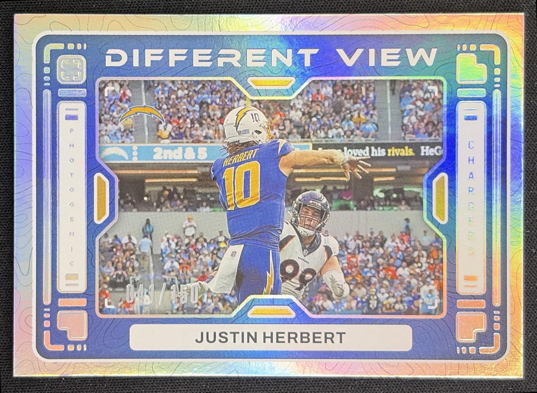 Justin Herbert 2024 Panini Photogenic A Different View Silver /150 Chargers