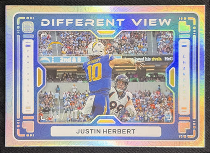 Justin Herbert 2024 Panini Photogenic A Different View Silver /150 Chargers