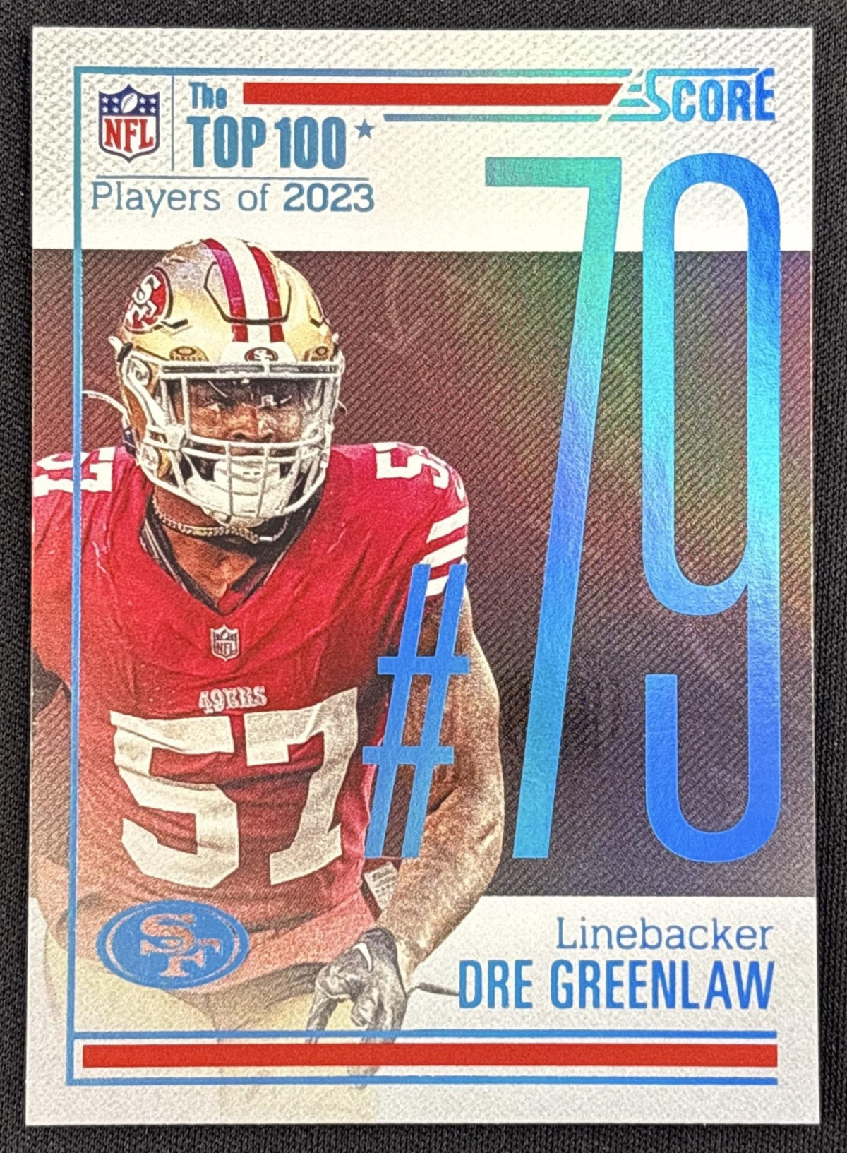 Dre Greenlaw 2024 Panini Score Top 100 49ers