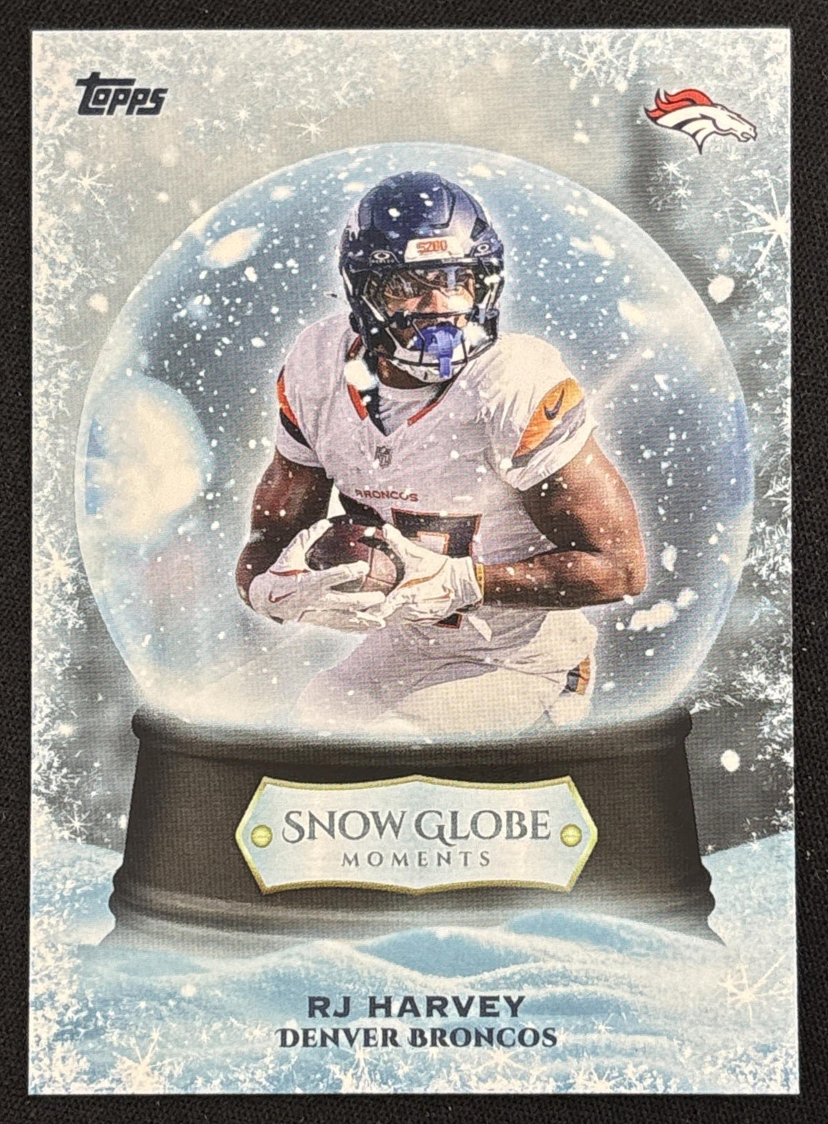 RJ Harvey 2026 Topps Holiday Snow Globe Moments Broncos - front