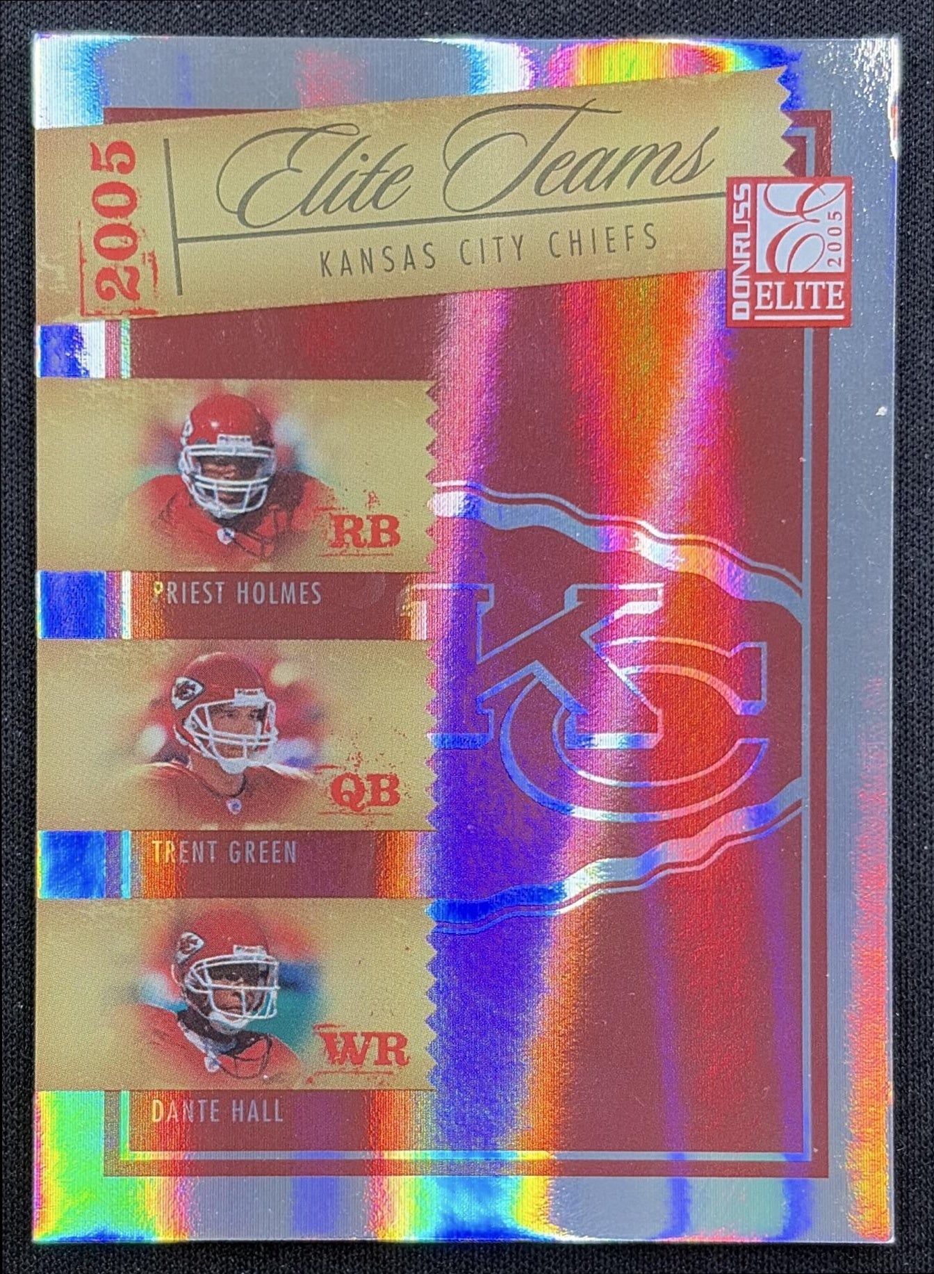Priest Holmes Trent Green Dante Hall 2005 Donruss Elite Teams Red /500 Chiefs