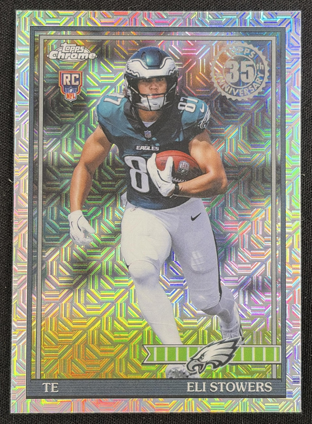 Eli Stowers 2026 Topps 1991 Chrome Rookie Mojo Refractor Eagles