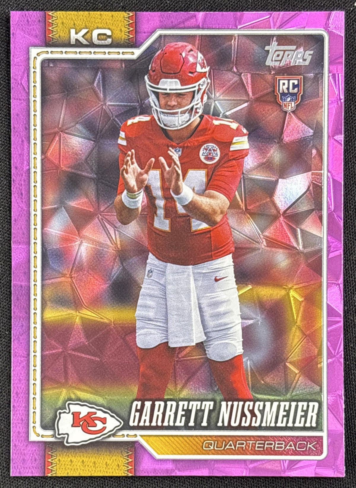 Garrett Nussmeier 2026 Topps Pink Diamante Foil Chiefs
