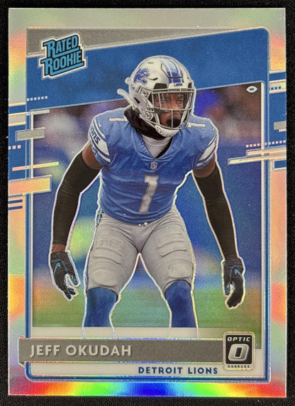 Jeff Okudah 2020 Panini Donruss Optic Holo Prizm Lions front