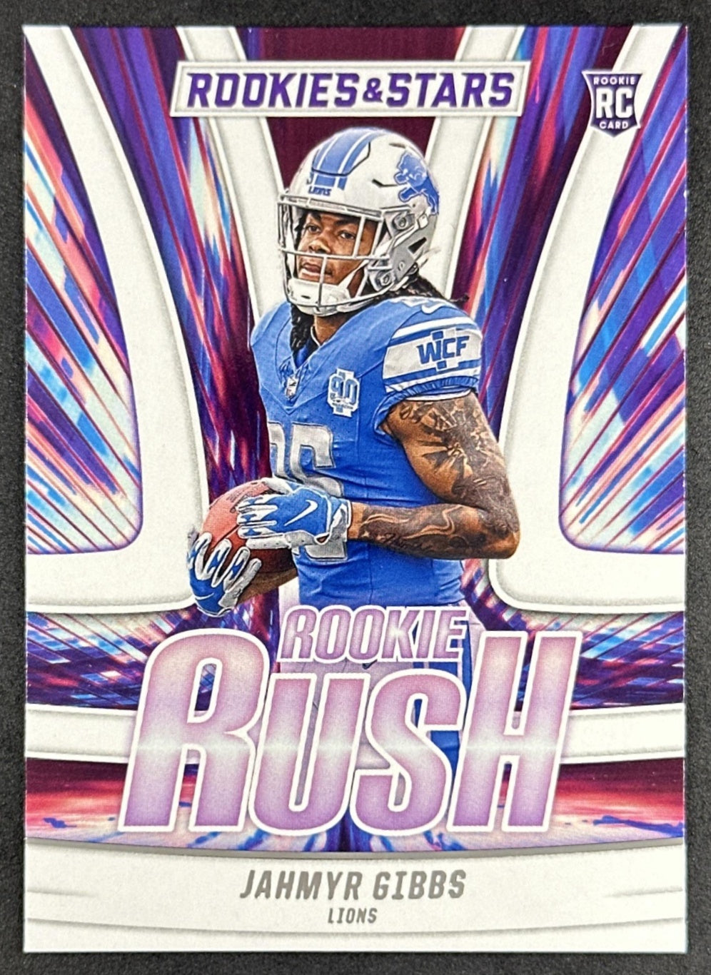 Jahmyr Gibbs 2023 Panini Rookies & Stars Rookie Rush Lions Sports Trading Card