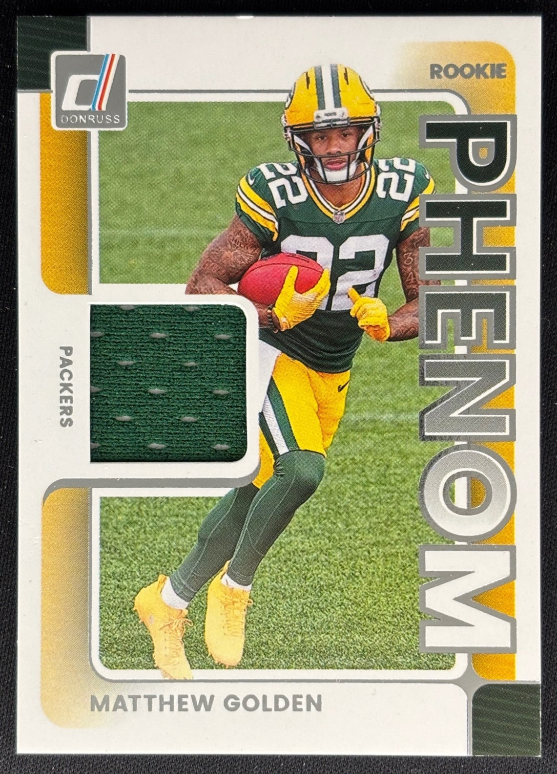 Matthew Golden 2025 Donruss Rookie Phenom Jerseys Packers Sports Trading Cards
