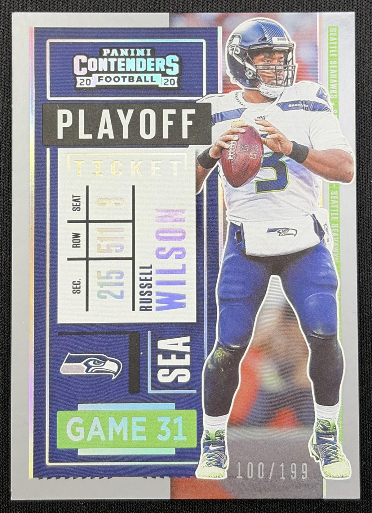 Russell Wilson 2020 Panini Contenders Playoff Ticket /199 Seahawks