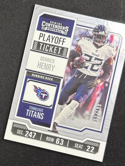 Derrick Henry 2023 Panini Contenders Playoff Ticket /199 Titans Sports Trading Card