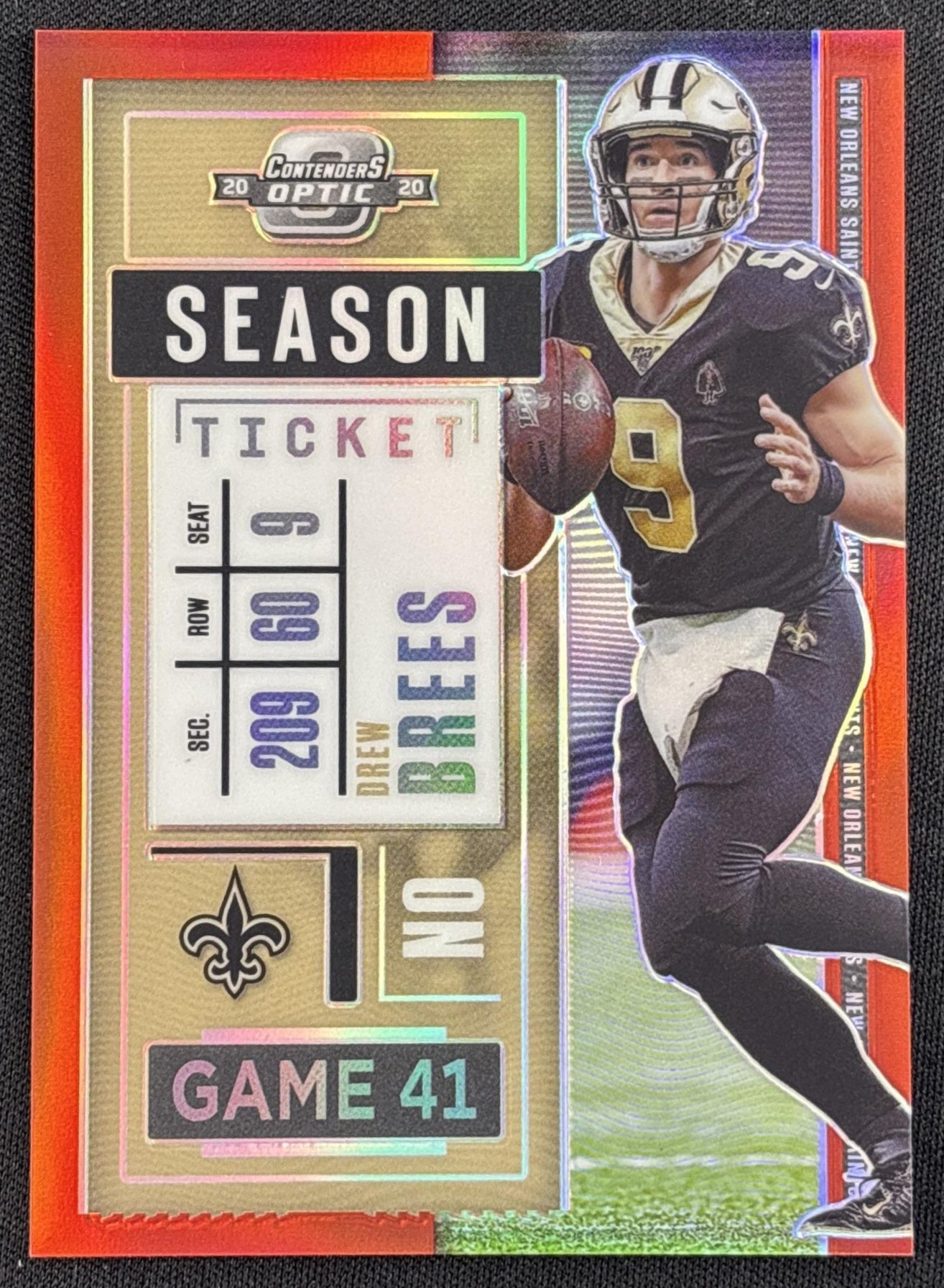 Drew Brees 2020 Panini Contenders Optic Red /125 Saints