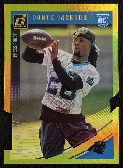Donte Jackson 2018 Panini Donruss Press Proof Gold Die Cut /25 Panthers