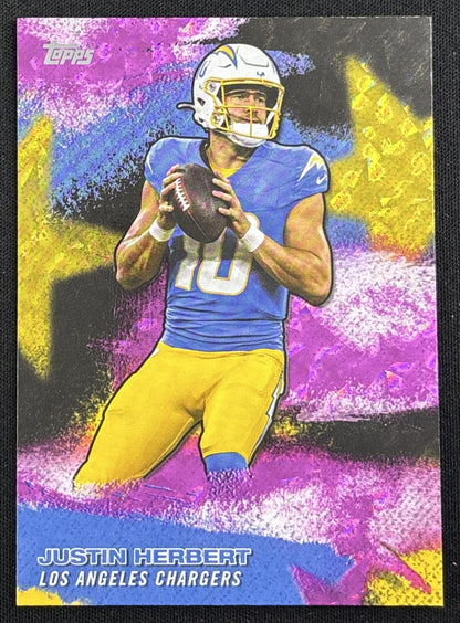 Justin Herbert 2026 Topps NFL Stars Crackle Foil Chargers Sports Trading Card