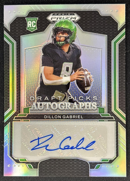 Dillon Gabriel 2025 Panini Prizm Draft Picks Auto Silver Ducks front