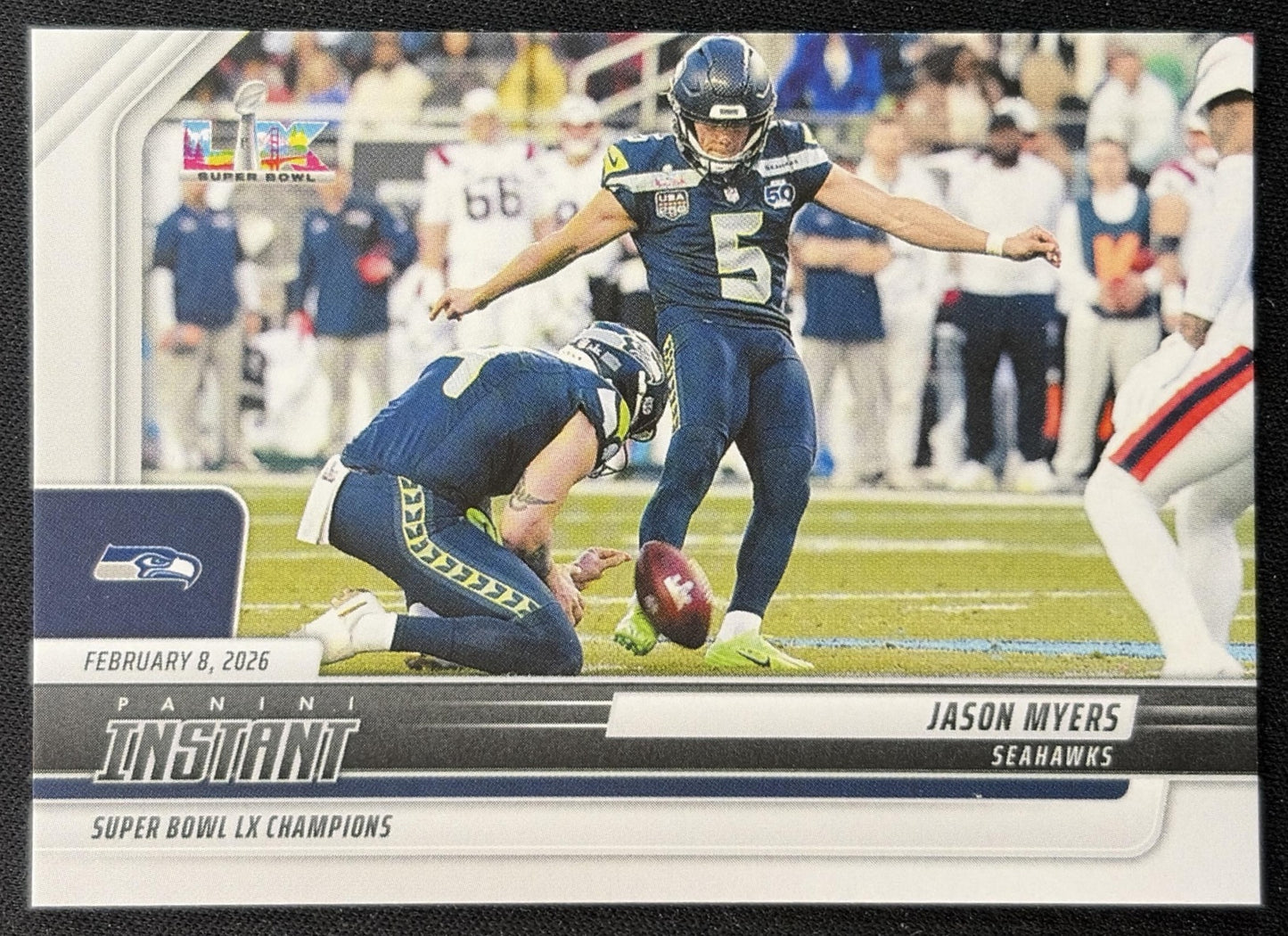 Jason Myers 2026 Panini Instant Super Bowl LIX Champions Seattle Seahawks front