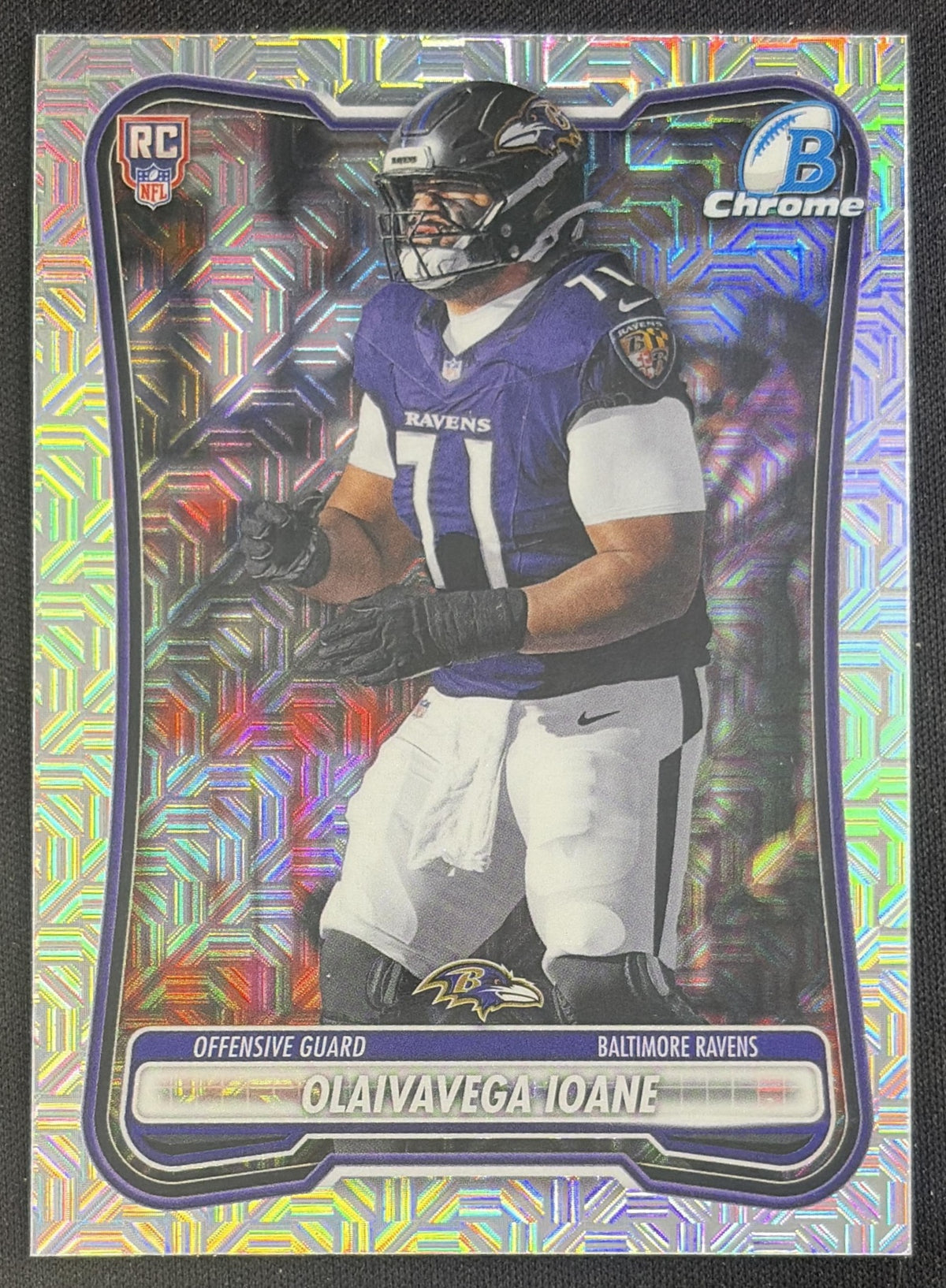 Olaivavega Ioane 2026 Bowman Chrome NFL Mojo Refractor Ravens