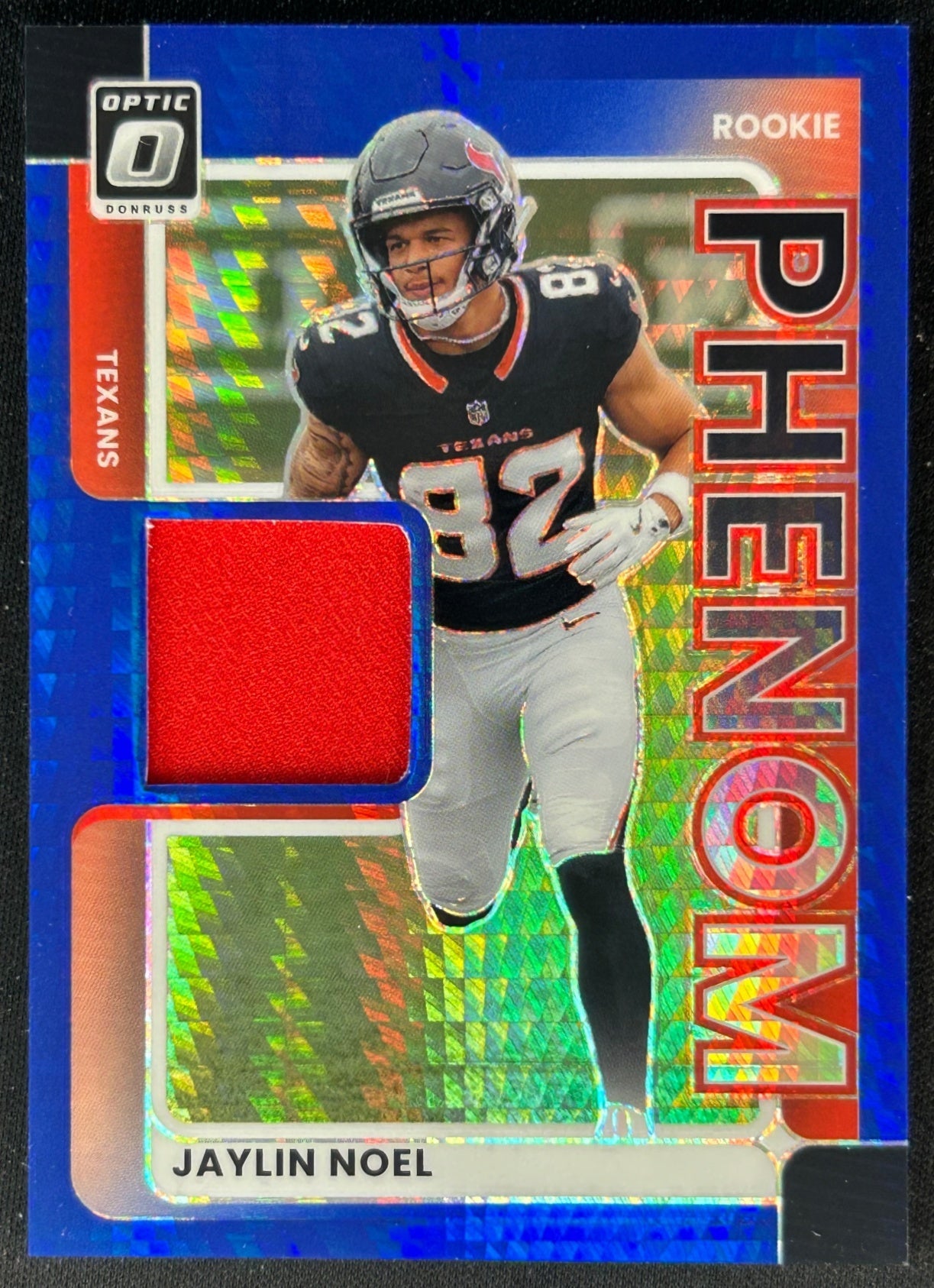 Jaylin Noel 2025 Donruss Optic Rookie Phenoms Blue Hyper Prizm Texans Houston Texans Sports Trading Cards