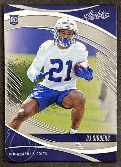 DJ Giddens 2025 Panini Absolute Rookies Colts Sports Trading Cards