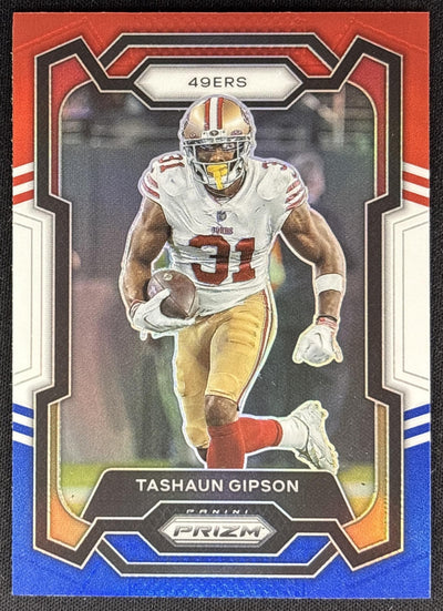 Tashaun Gipson 2023 Panini Prizm Red White and Blue 49ers Sports Trading Card