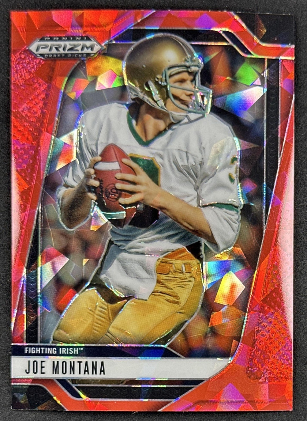 Joe Montana 2025 Panini Prizm Draft Picks Red Ice Fighting Irish 49ers - Front